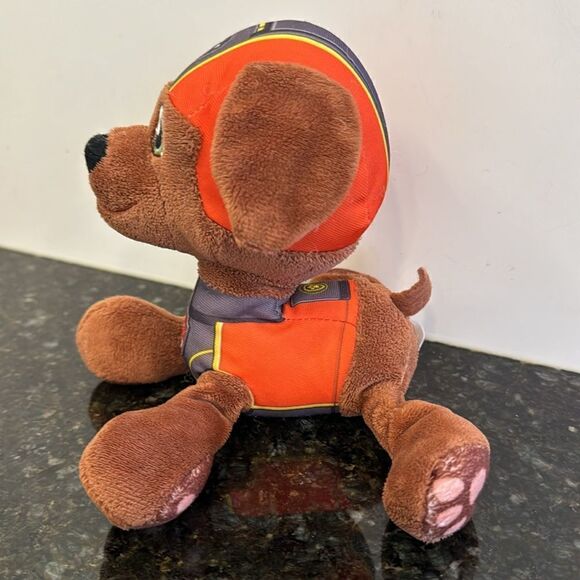 Zuma Paw Patrol Plush Dog Stuffed Animal nickelodeon orange hat - Picture 2 of 5